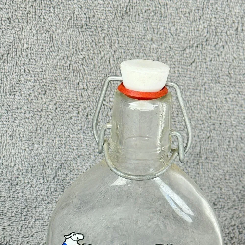 Clear Glass Slovensko Bottle With Sheep Print & Swing Top 250ml Unique Design Gi